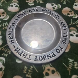 Silver Decorative Bowl with Inspirational Text